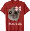 I'm Just a Girl Hamster FUNNY T-Shirt - Cranberry Red