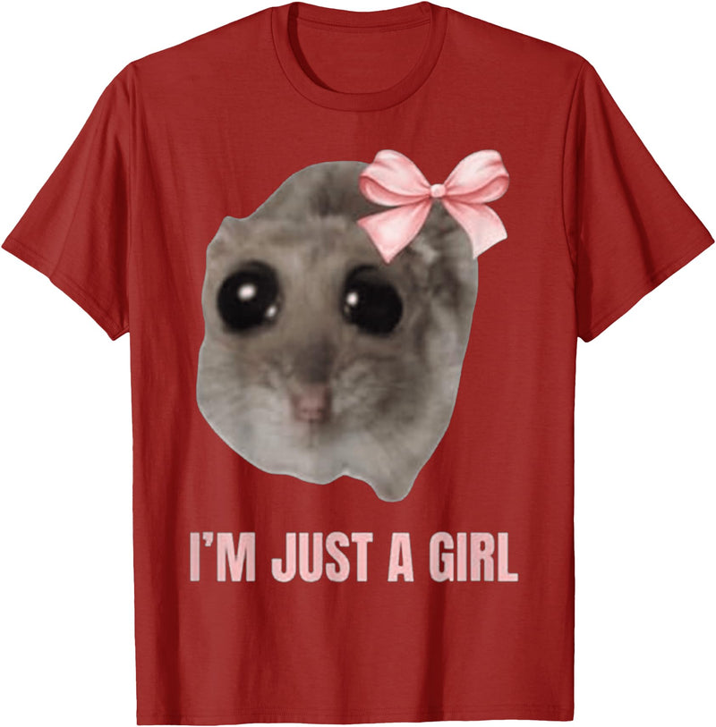 I'm Just a Girl Hamster FUNNY T-Shirt - Cranberry Red