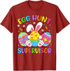 Easter Egg Hunt Supervisor Hunting Rabbit Easter Day Kids T-Shirt in Cranberry Red