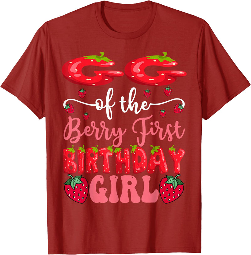 Strawberry 1St Birthday Girl Party GG Of The Berry First Birthday Girl Strawberry Lover T-Shirt - Cranberry Red