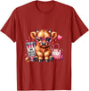 Trendy Tee's By Q One Boujee Heifer Highland Cow T-Shirt - Cranberry Red