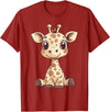 Cute Giraffe for Kids Design Kids Giraffe T-Shirt - Cranberry Red