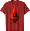 I just really like animals Angry Cardinal Artwork Red Bird Nature Wildlife Graphic T-Shirt - Cranberry Red