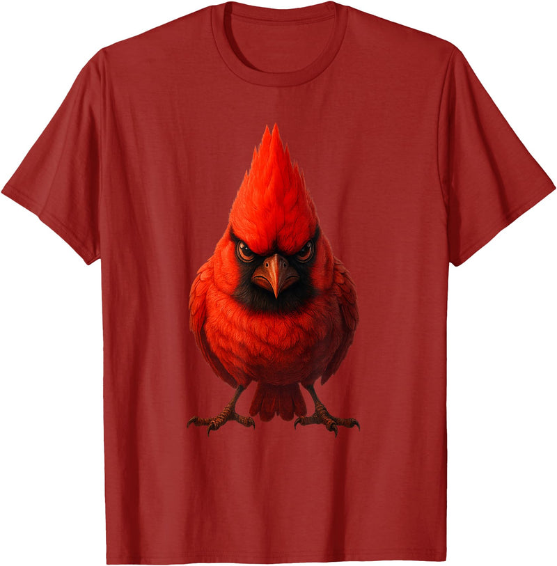I just really like animals Angry Cardinal Artwork Red Bird Nature Wildlife Graphic T-Shirt - Cranberry Red