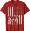 American Bull Riding Cowboy 4th of July USA Flag Proud Patriotic Cattle Bull Cow Farmer Lover American Flag T-Shirt -