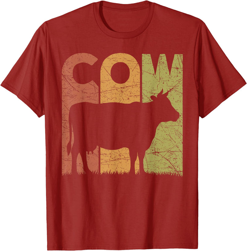 Cow Farming Vintage Cow Lover Retro Designs. Cow Vintage Cow Farmer Retro Dairy Farmer T-Shirt - Cranberry Red