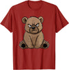 Colorful Grizzly Bear Art I Kids Grizzly Bear Grumpy Grizzly Bear T-Shirt - Cranberry Red