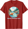 Fun National Parks Alaska Katmai National Park Alaska Brooks Falls Salmon Bears T-Shirt - Cranberry Red