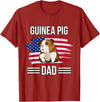 Funny Guinea Pigs Outfits Cavy US Flag 4th Of July Father's Day Guinea Pig Dad T-Shirt - Cranberry Red