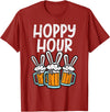 Hoppy Bunny Rabbit Ear Funny Happy Easter Day Men Women T-Shirt in Cranberry Red