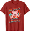 Showing Cattle & Pigs T-Shirts And Apparel Livestock Show Grandma - Shows Pigs at the Fair T-Shirt - Cranberry Red