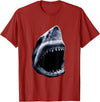 Shark Vibes Great Shark Face Graphic Ocean Bite Lovers Giant T-Shirt - Cranberry Red