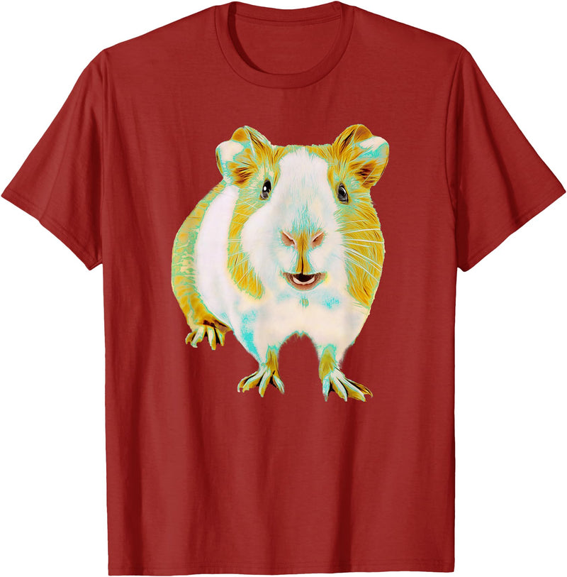 Animals at Play Guinea Pig Shirt Funny Guinea Pig for Men Women Animal Lover T-Shirt - Cranberry Red