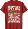 Fishing Graphic Tees Funny Bass Fishing Catch Quote T-Shirt - Cranberry Red