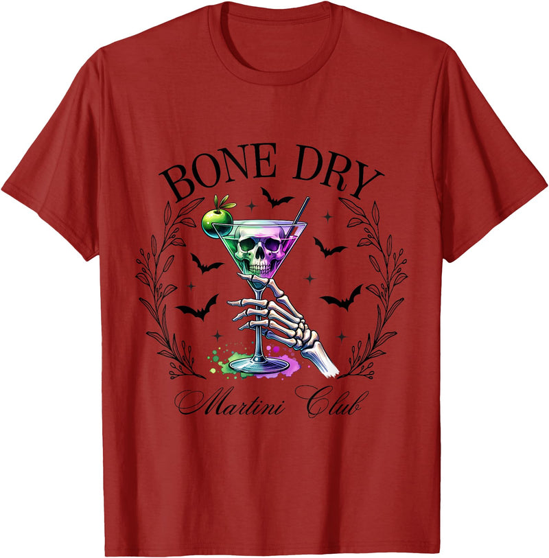 Funny Halloween Skeleton Martini Social Club Co. Bone Dry Funny Halloween Martini Club Skeleton Social Club T-Shirt -