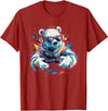 Colorful artistic polar bear gamer animal motifs Gaming Polar Bear Colorful Headset Art Gamer Polar Bear T-Shirt - Cranberry Red
