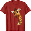 Funny giraffe t-shirt animal love zoo and safari Love giraffe Women wildlife giraffe Lovers tee for kids girl T-Shirt - Cranberry Red