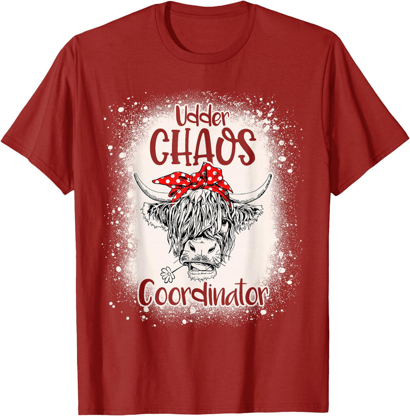 Funny Appreciation Chaos Coordinator for Women Men Funny Heifer Bleached Chaos Coordinator Teachers Boss Women T-Shirt -