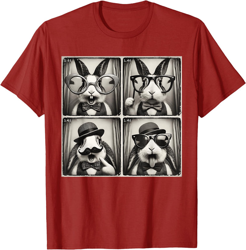 Funny Rabbit Bunny T-Shirt in Cranberry Red