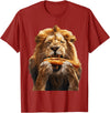 Animal Hotdog Design Lion Hotdog T-Shirt - Cranberry Red