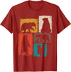 Bear Asymmetrical Collage Design Bear Vintage Collage Outdoorsman Wildlife Lover T-Shirt - Cranberry Red