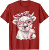 Cute Highlander Cow Lover Designs Scottish Highland Cow Eating Bubblegum T-Shirt - Cranberry Red
