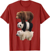 Funny Stacked Bear Panda Polar Bear Animal We Bears Realistic Stacked Bares Meme Animal T-Shirt - Cranberry Red