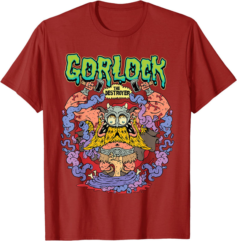 Monsters and Martians Gorlock the Destroyer Viking Warrior Barbarian Funny Meme T-Shirt - Cranberry Red