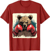 Funny Boxing Animals Boxer Bear With Boxing Gloves Kickboxing Funny Boxing T-Shirt - Cranberry Red