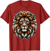 Lion Lover Face Wild Animal Lion Face Animal Lion T-Shirt - Cranberry Red