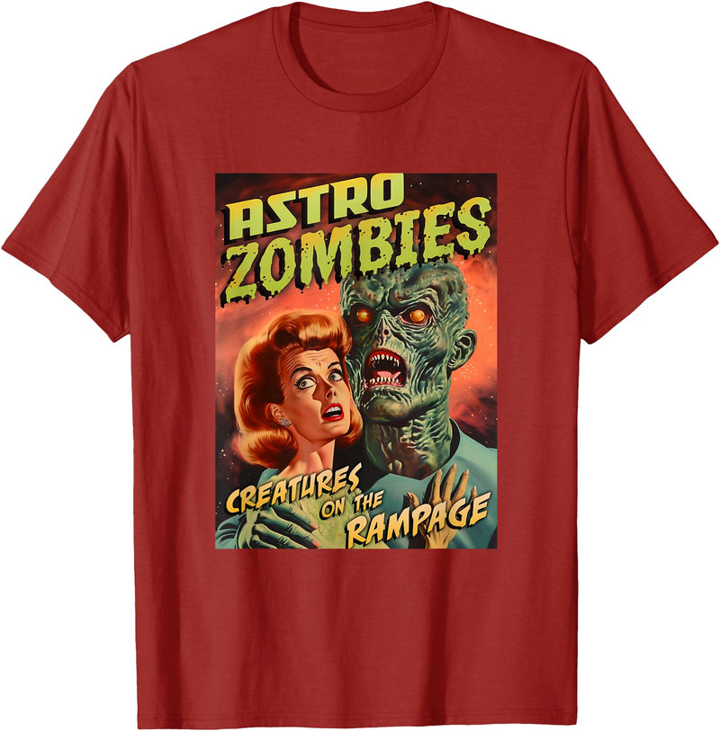 Last Gasp Graphics Astro Zombies 1950s Horror Comic Cover T-Shirt - Cranberry Red