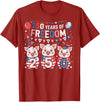 250th Patriotic 250 Years of Freedom 250th America Funny Pigs Patriotic 250 Years of Freedom T-Shirt - Cranberry Red