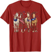 Patriotic Horse Squad 4th of July Equestrian Women Girls T-Shirt - Cranberry Red
