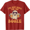 I'm Just Here For The Booze Halloween Beer T-Shirt - Cranberry Red