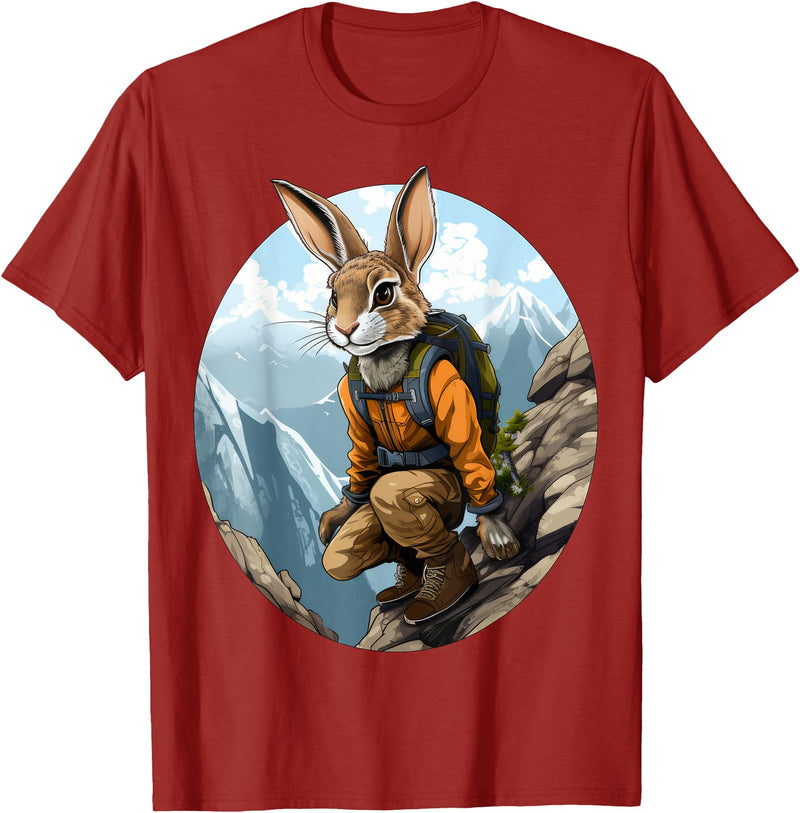 Rabbit Mountaineering Hiking Rabbits T-Shirt in Cranberry Red