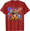 July 4th Highland Cow Farm Lovers America Tees 4th of July Highland Cow Patriotic Cow Farmer Men Women Kids T-Shirt -