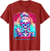 Glow Mom Apparel This Mom Glows Skeleton Mom Colorful Design T-Shirt - Cranberry Red