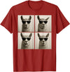 Retro Llama Portrait with Sunglasses Funny Llama Lover Cute Llama Photo Booth T-Shirt - Cranberry Red