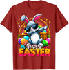 Dabbing Bunny Easter Day Rabbit Happy Easter T-Shirt in Cranberry Red