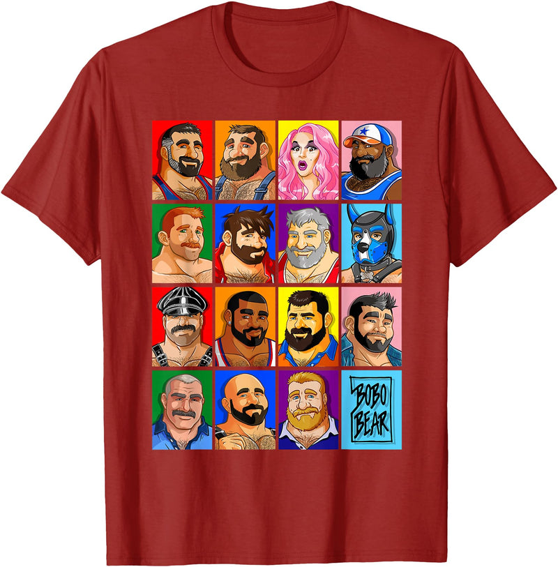 Bobo Bear Happy Pride T-Shirt - Cranberry Red