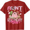 Famer Pink Cow Birthday Matching Tees Aunt Of The Birthday Girl 1St Birthday Pink Cow Farm T-Shirt - Cranberry Red