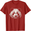 Panda Lover Theme Designs Panda Bear Face Graphic Art Design T-Shirt - Cranberry Red