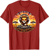 Funny Lion Graphic Apparel Co. Funny Lion Dj Headphones Animal Graphic for Men Boys Kids T-Shirt - Cranberry Red