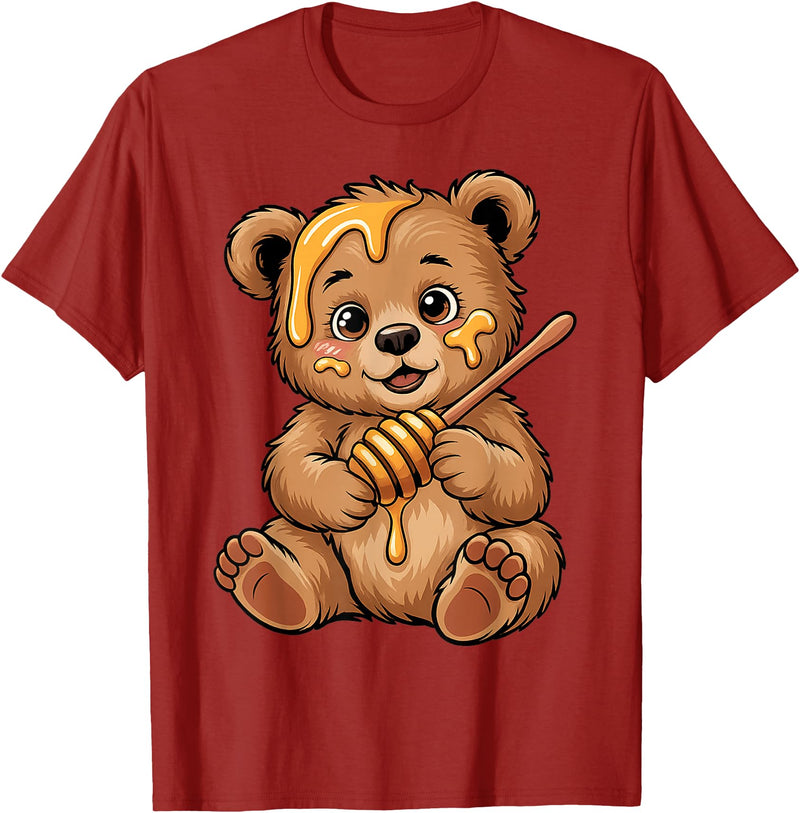 Funny bear design for kids men women Cute Bear Design for Bear Lover and Bear T-Shirt - Cranberry Red
