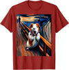 Artsy Guinea Pig Art Funny Animal Painting Humor Expressionist Scream Parody Funny Painting Art Guinea Pig T-Shirt - Cranberry Red