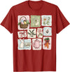 Floral Coquette Spring Easter Bunny Vintage Happy Easter T-Shirt in Cranberry Red