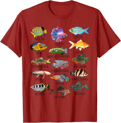 Fishkeeping Fish Species Biology Types of Aquarium Fish T-Shirt