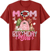 Famer Pink Cow Birthday Matching Tees Mom Of The Birthday Girl 1St Birthday Pink Cow Farm T-Shirt - Cranberry Red