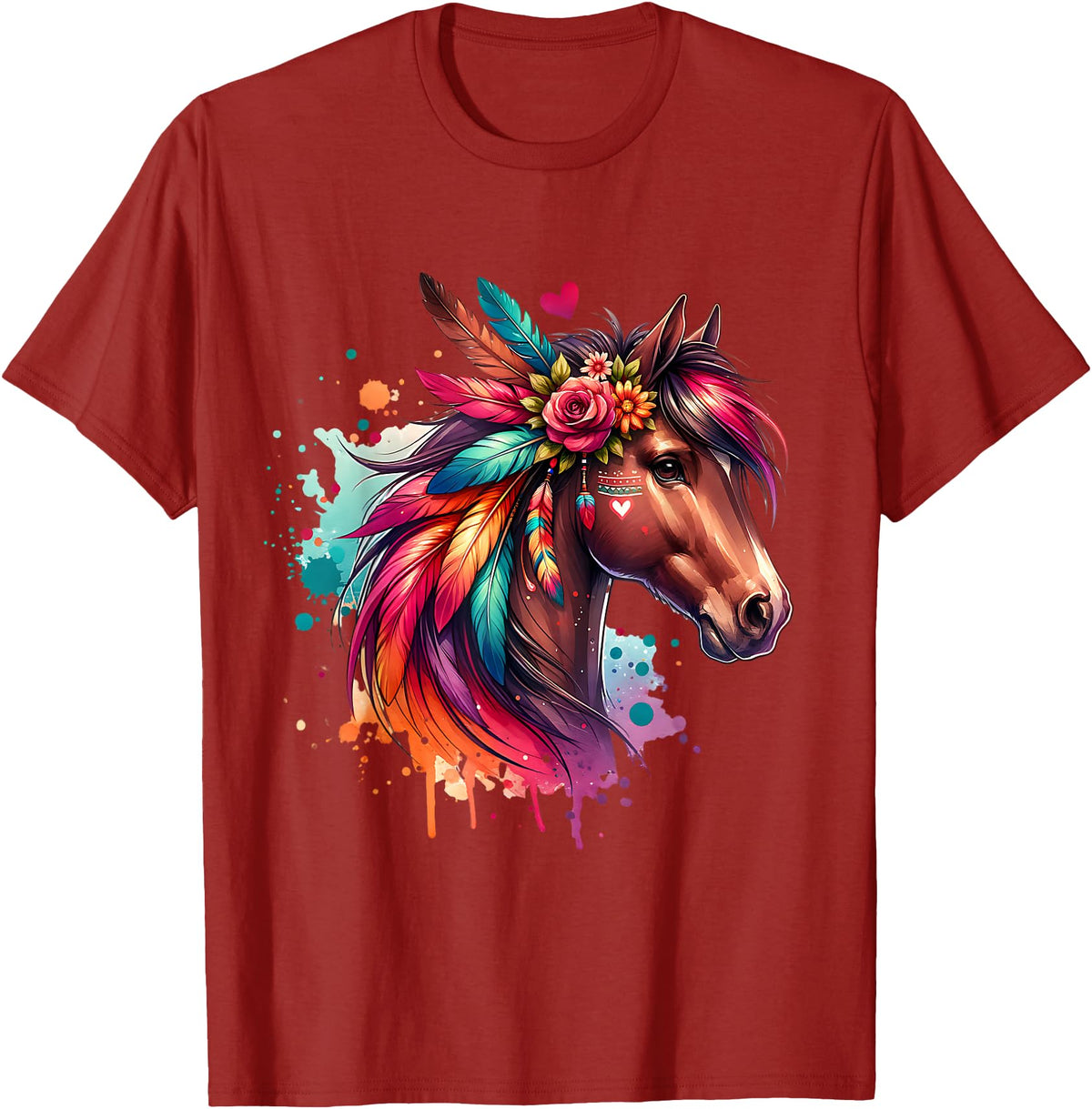 Unique Horse Gifts for Horse Lovers Horses Girls Women Rider Riding Horse Lovers Horse T-Shirt - Cranberry Red