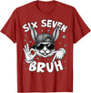 67 Six Seven Bruh Cute Bunny Face with Sunglasses Easter Day T-Shirt in Cranberry Red